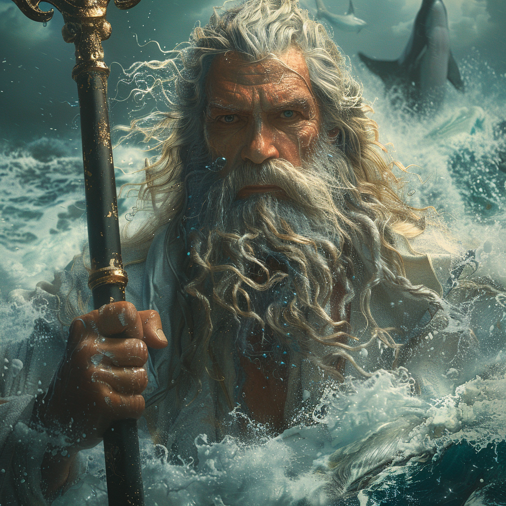 Poseidon, Greek God of Sea, Commands Ocean