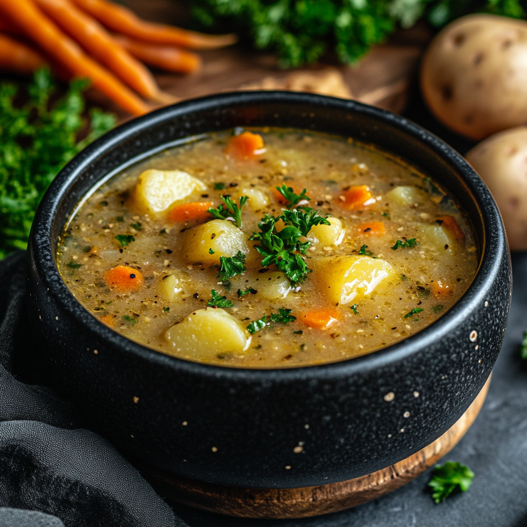 Potato Soup in a Cozy Setting