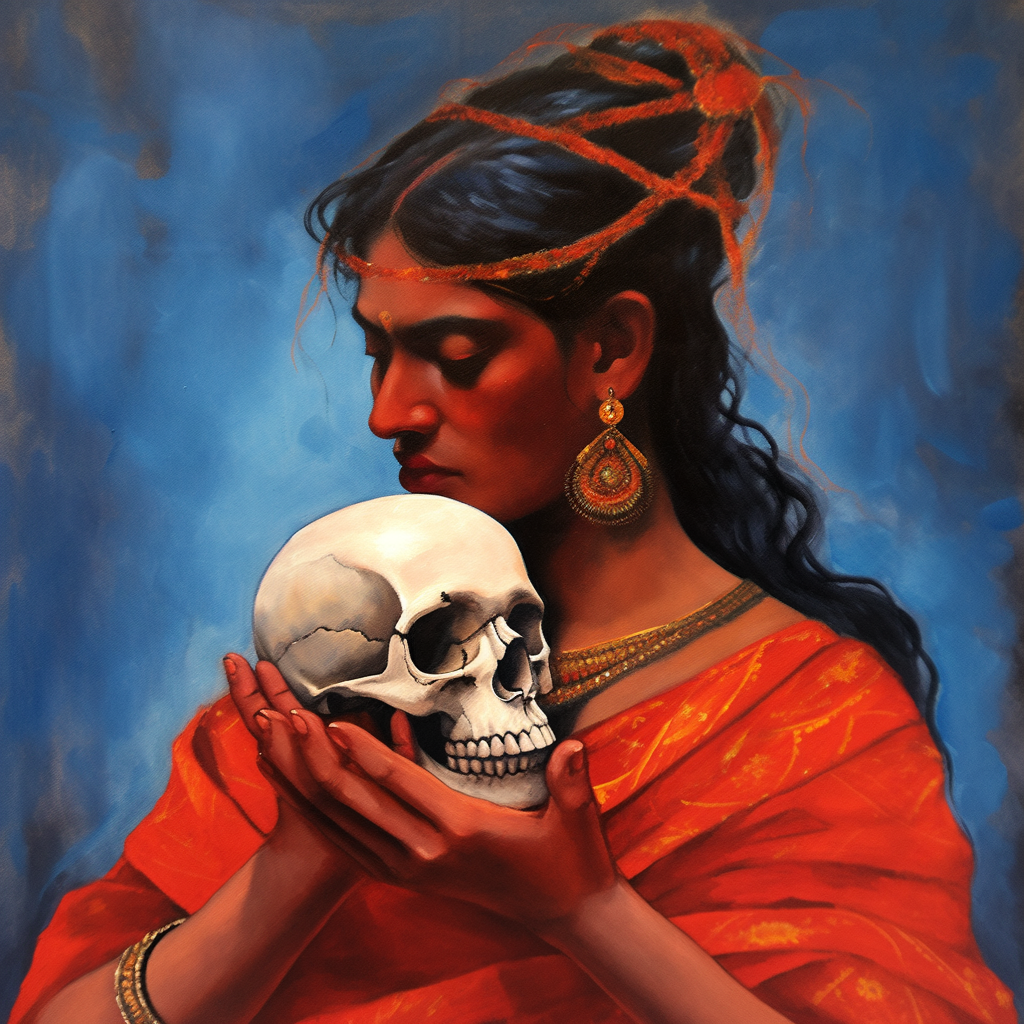 Powerful Tamil Woman Painting in Exotic Indian Palace