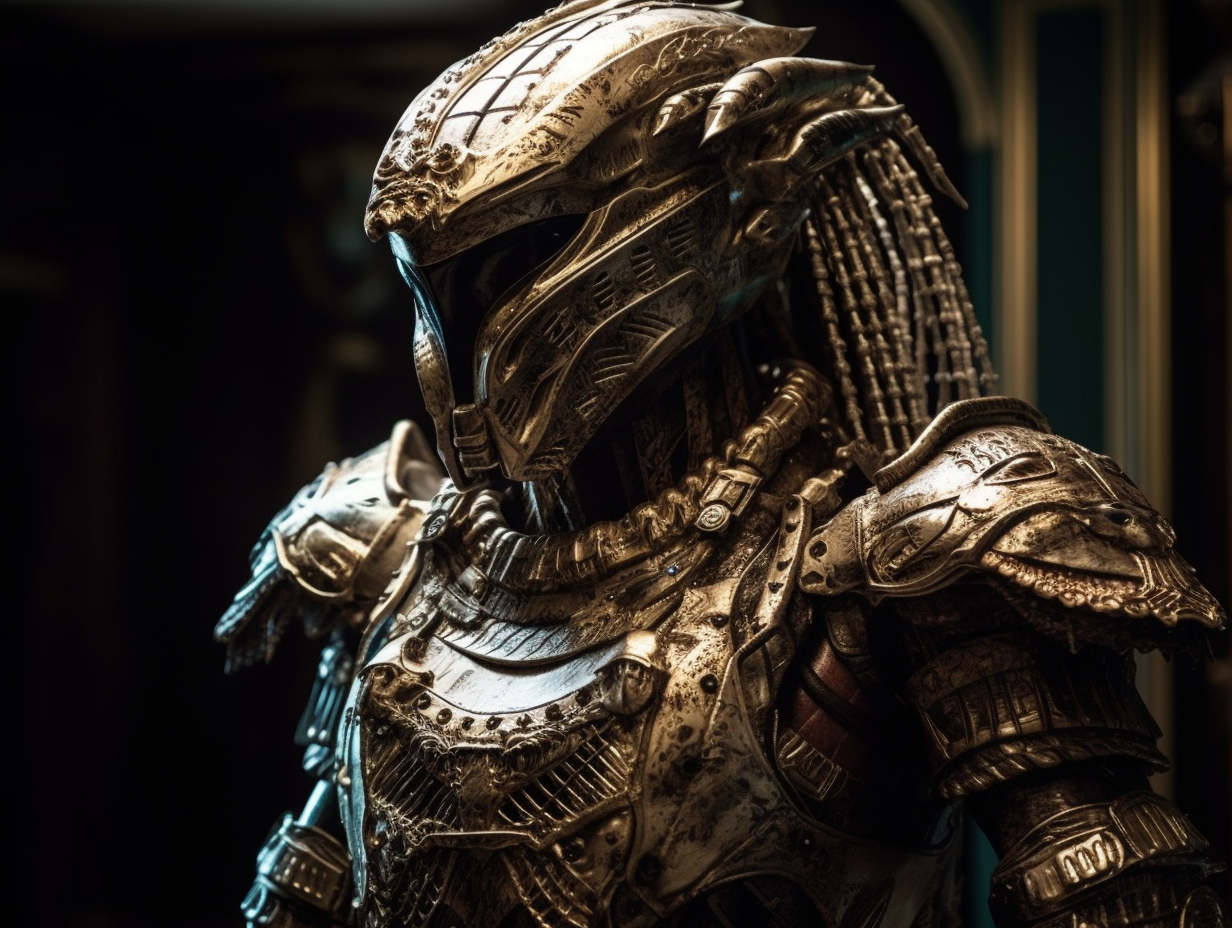 Predator character with alien armor in 4K quality.