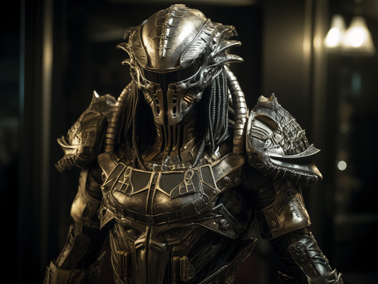 Predator with alien armor like from anime.