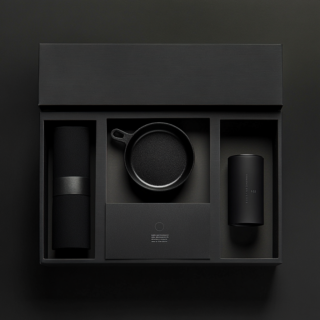 Premium Black Presentation Box with Eco-Friendly Contents