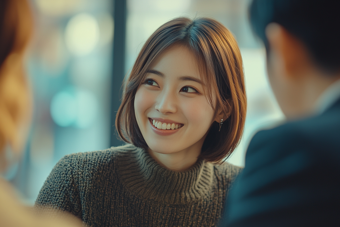 Japanese woman consults with financial planner