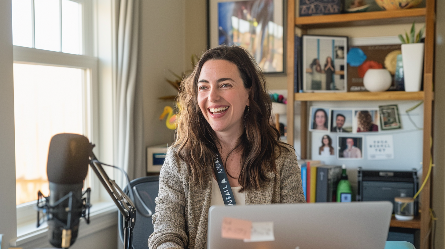 Professional Podcaster in Home Office