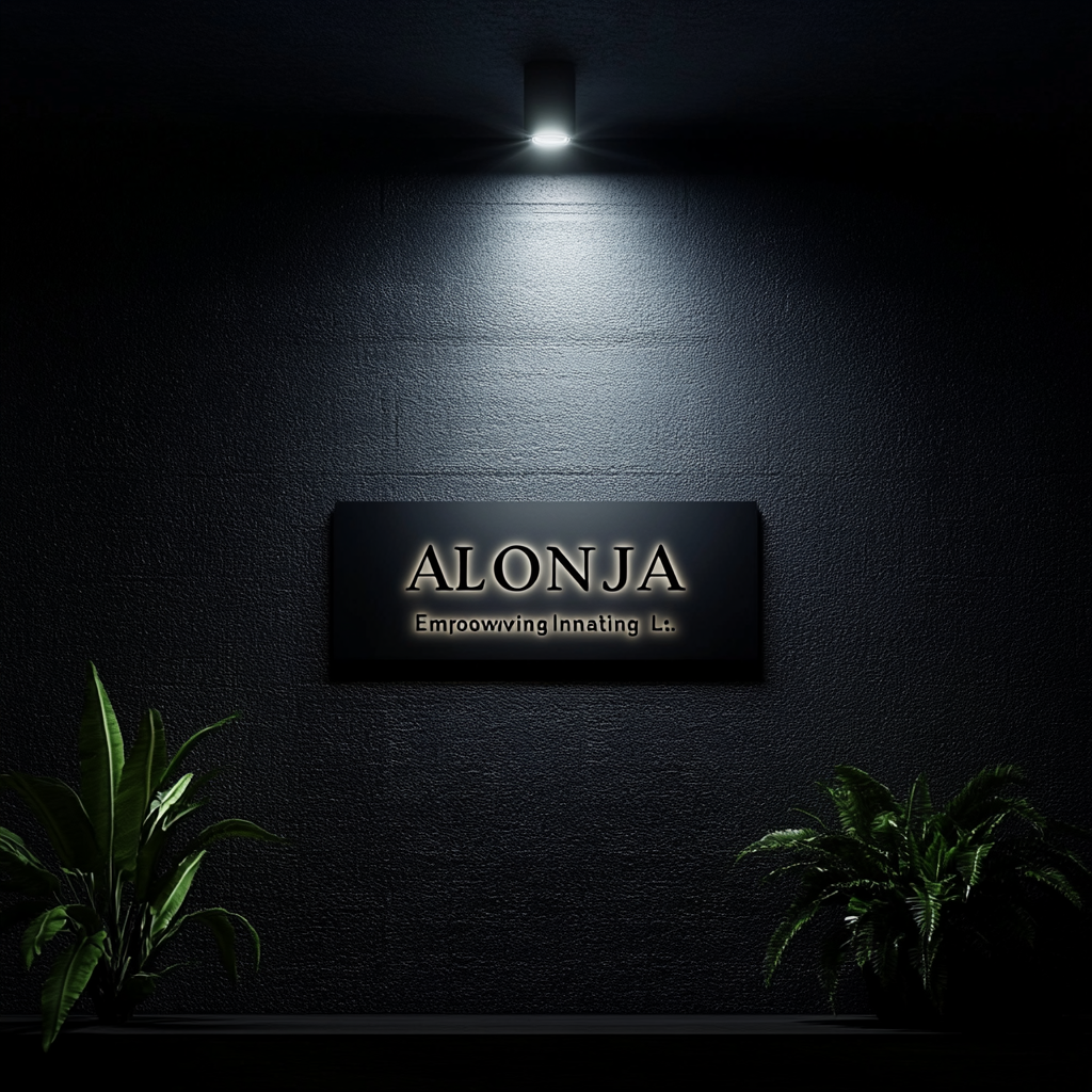 Professional banner for ALONJA Enterprises LLC with spotlight