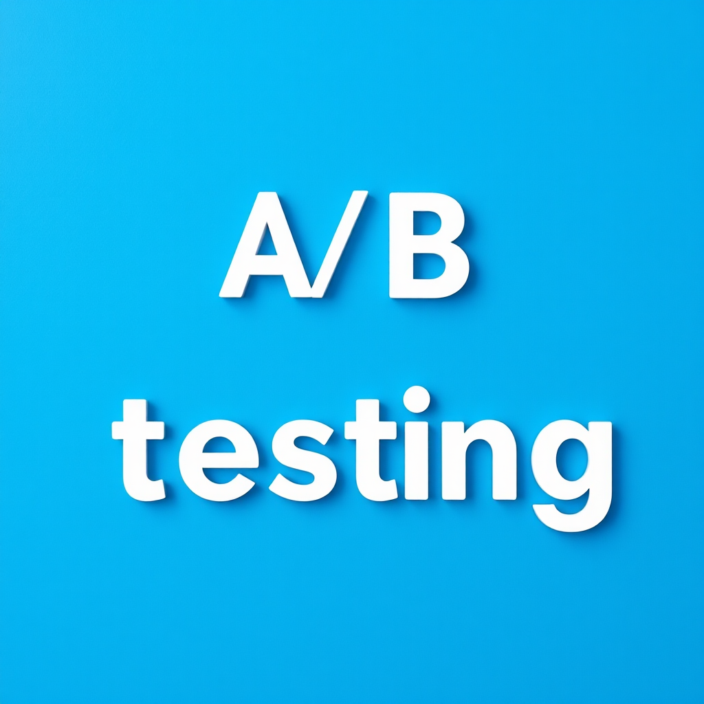 Professional blue photo with A/B testing elements.