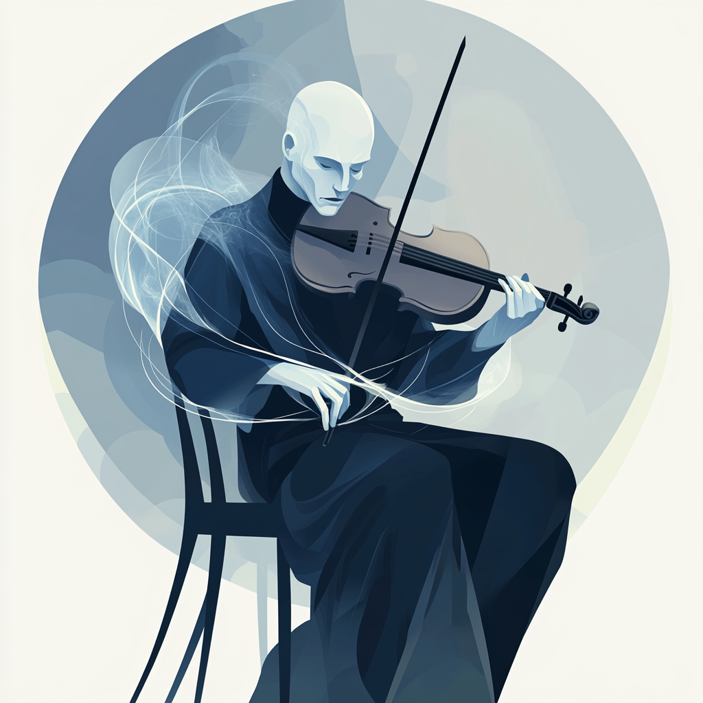 Professor X Playing Violin with Telepathic Guidance