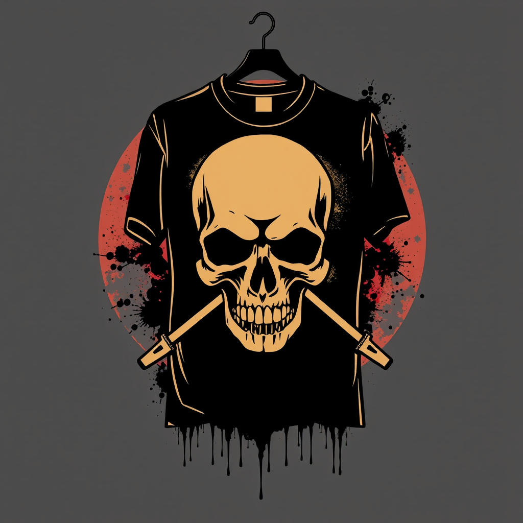 Punk Style Print T-Shirt Design