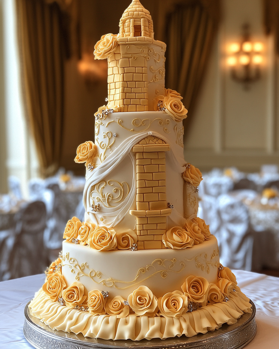 Rapunzel's Tower Inspired Elaborate Wedding Cake Design