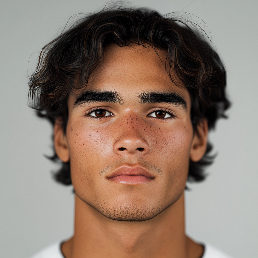 Realistic 20yo Footballer portrait with modern lighting