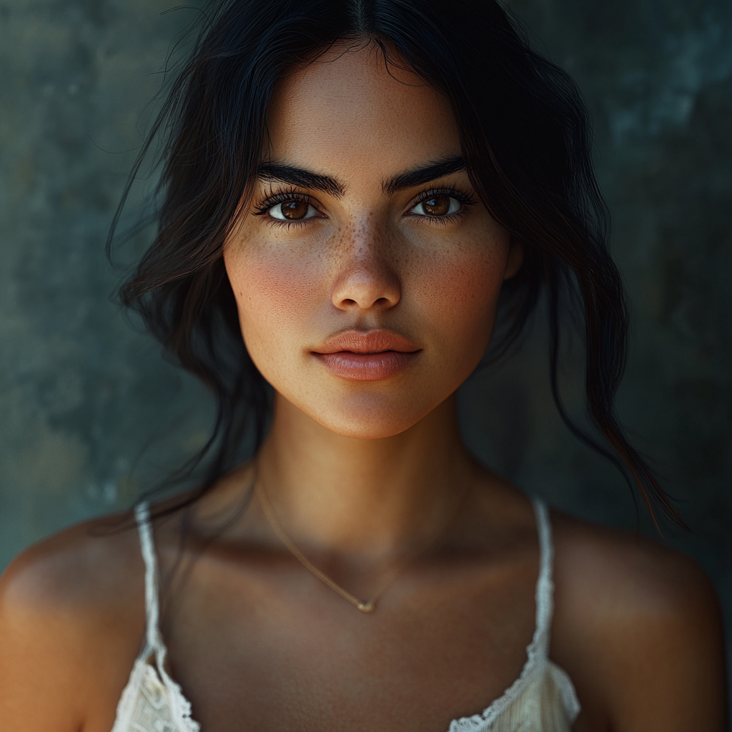 Realistic 28-Year-Old Hispanic Woman Portrait, Natural Lighting