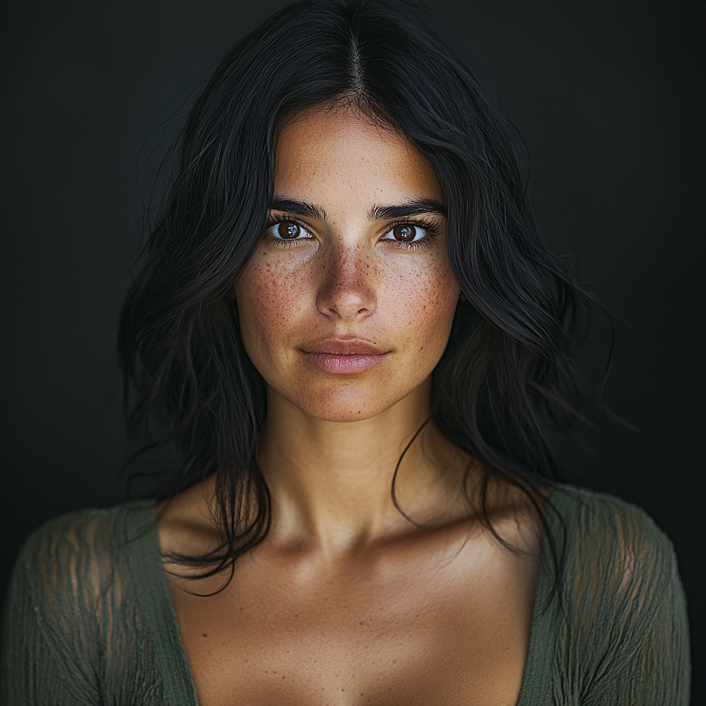 Realistic 28-Year-Old Hispanic Woman Portrait Standing Naturally