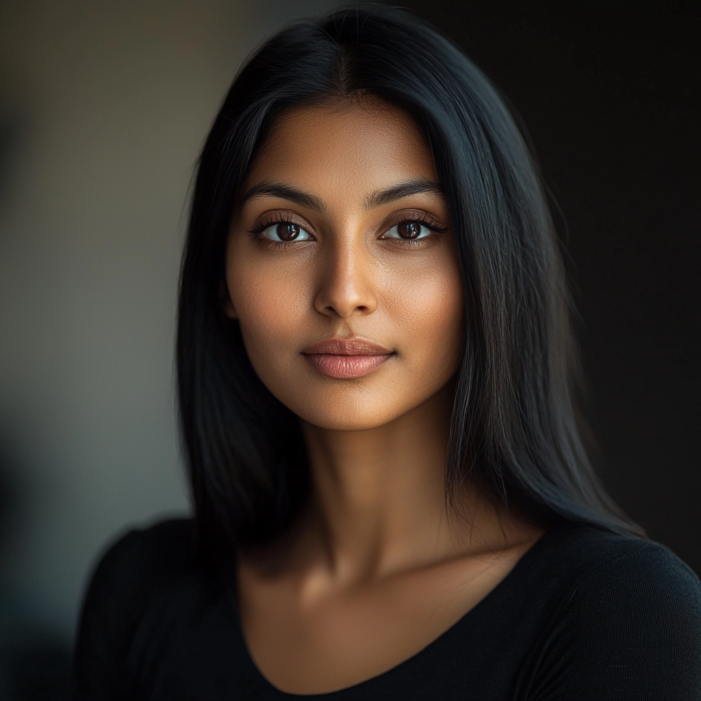 Realistic Portrait of 28-Year-Old South Asian Woman