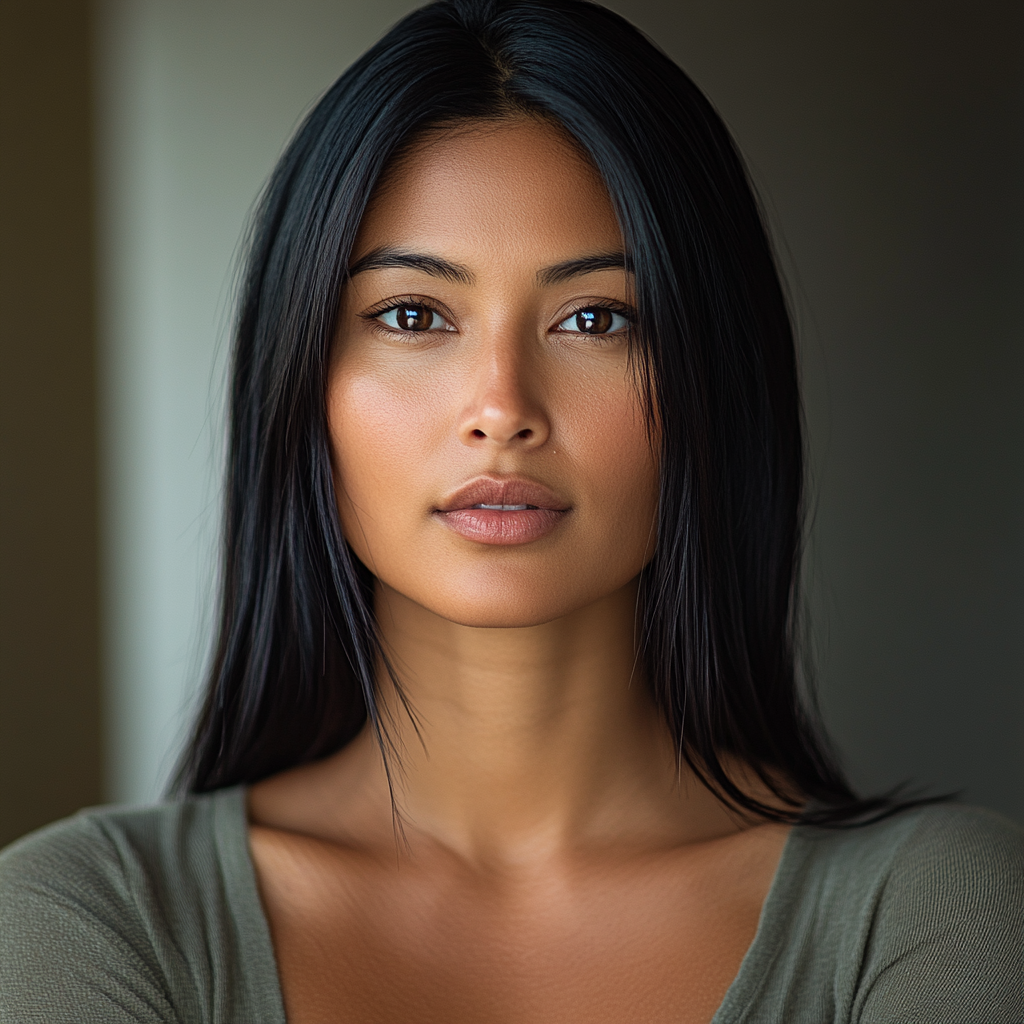 Realistic South Asian Woman Portrait, Standing Posed 