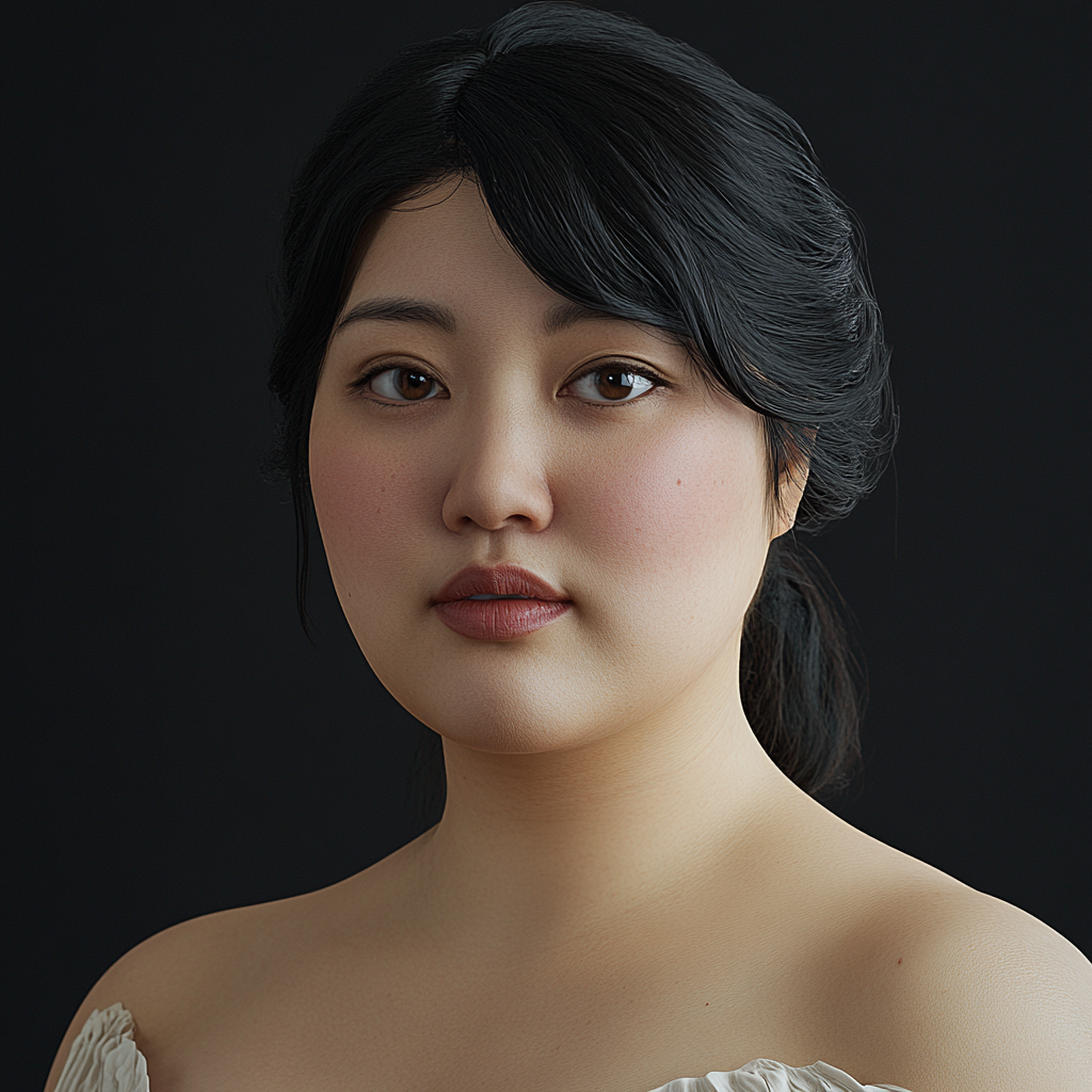 Realistic portrait of 28-year-old woman, Canon EOS style 