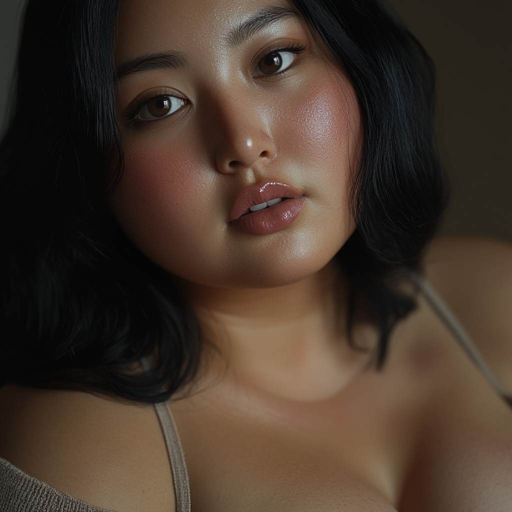 Realistic portrait of 28-year-old woman, Fujifilm GFX 100 