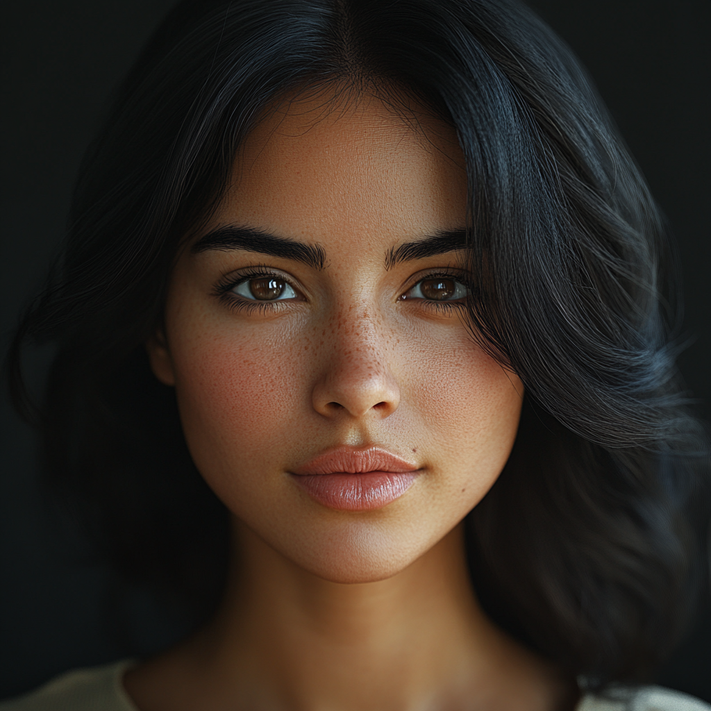 Realistic portrait of Hispanic woman in natural light 