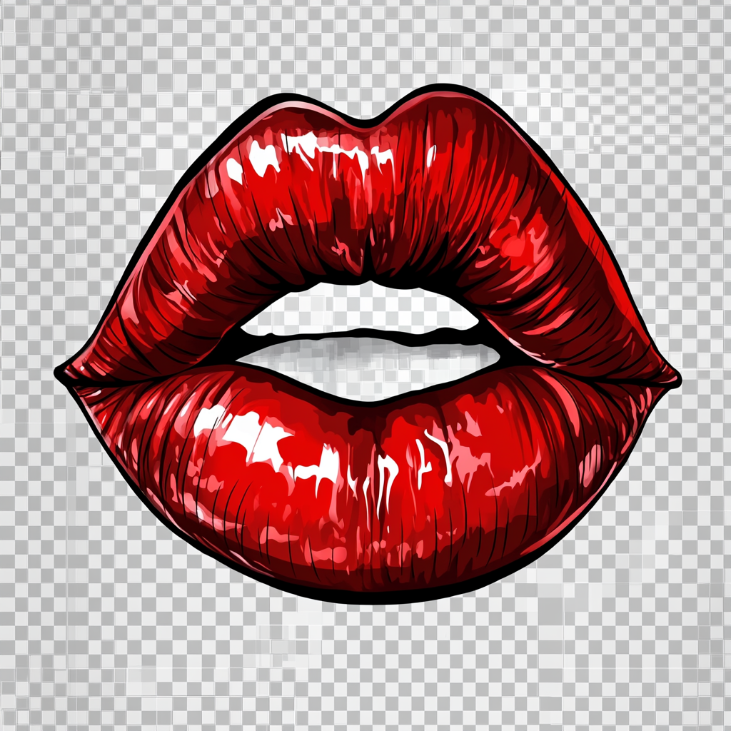 Red lipstick kiss mark clipart for T-shirt print design.