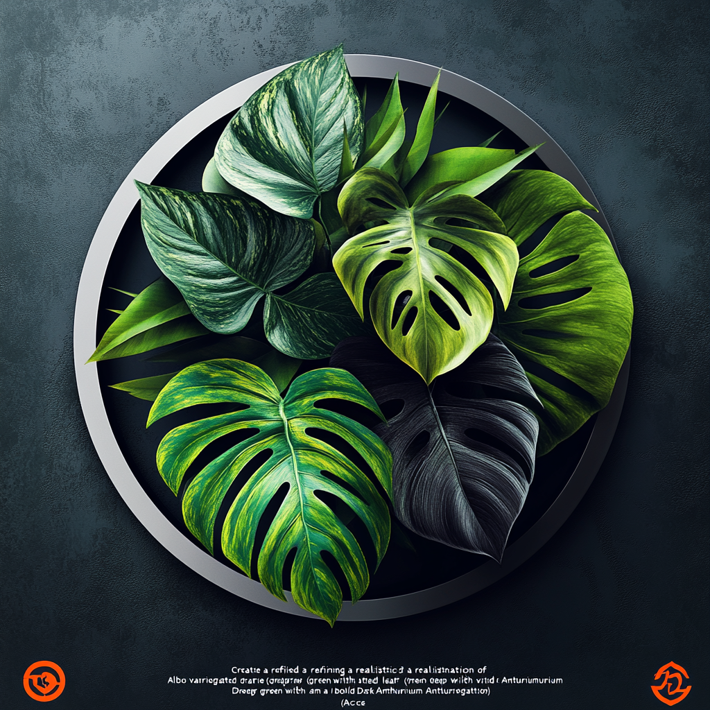 Refined 3D logo with Monstera, Philodendron, and Anthurium.