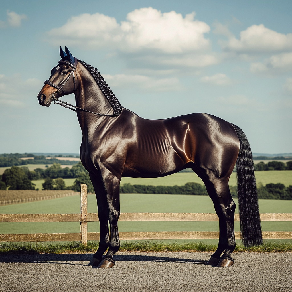 Relaxed, Majestic Horse Ready for Dressage Competition 