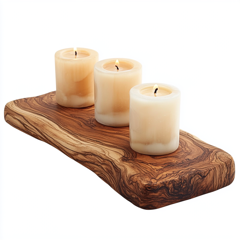 Rich Color Acacia Wood Board for Candle Display