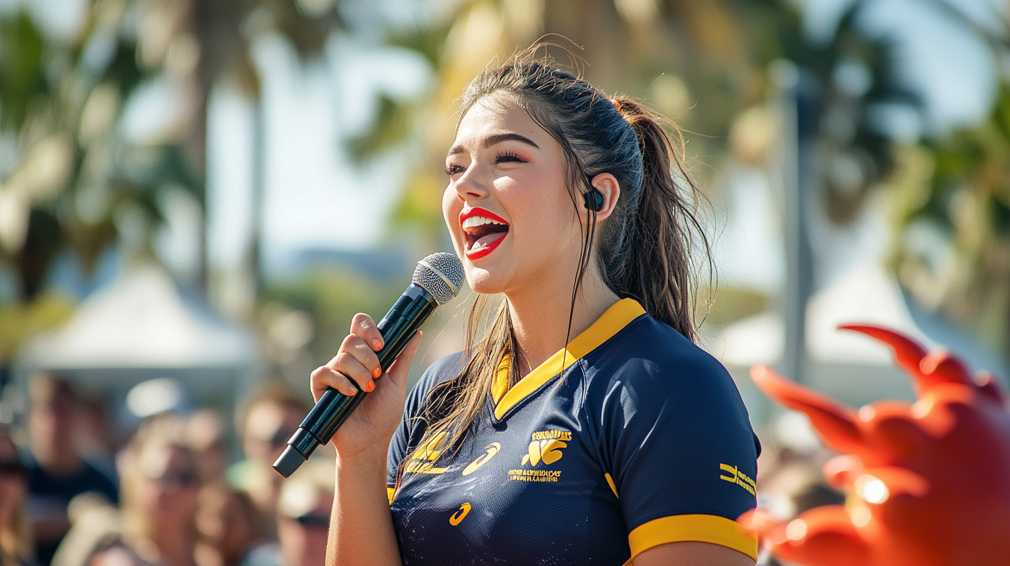 Rugby Player's Sunny Outdoor Performance with Crabs