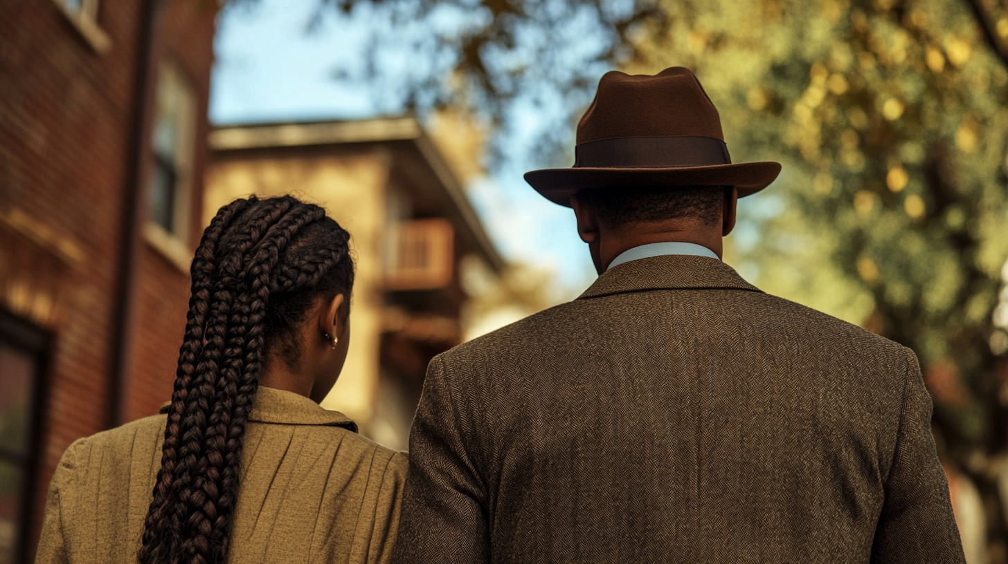 Samuel L Jackson and girl walking - hyper realistic