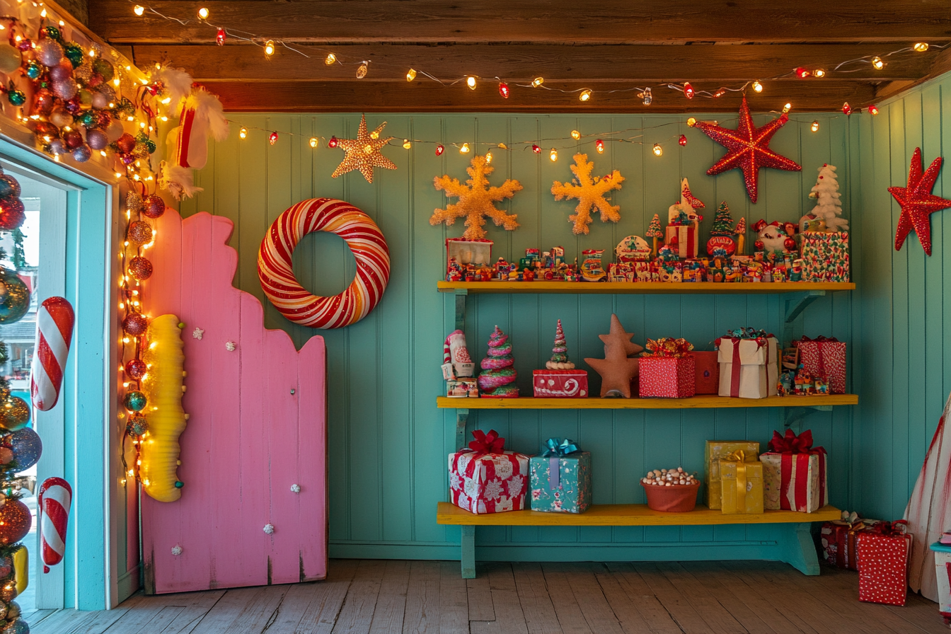 Santa's Beachside Workshop's Magical Holiday Wall