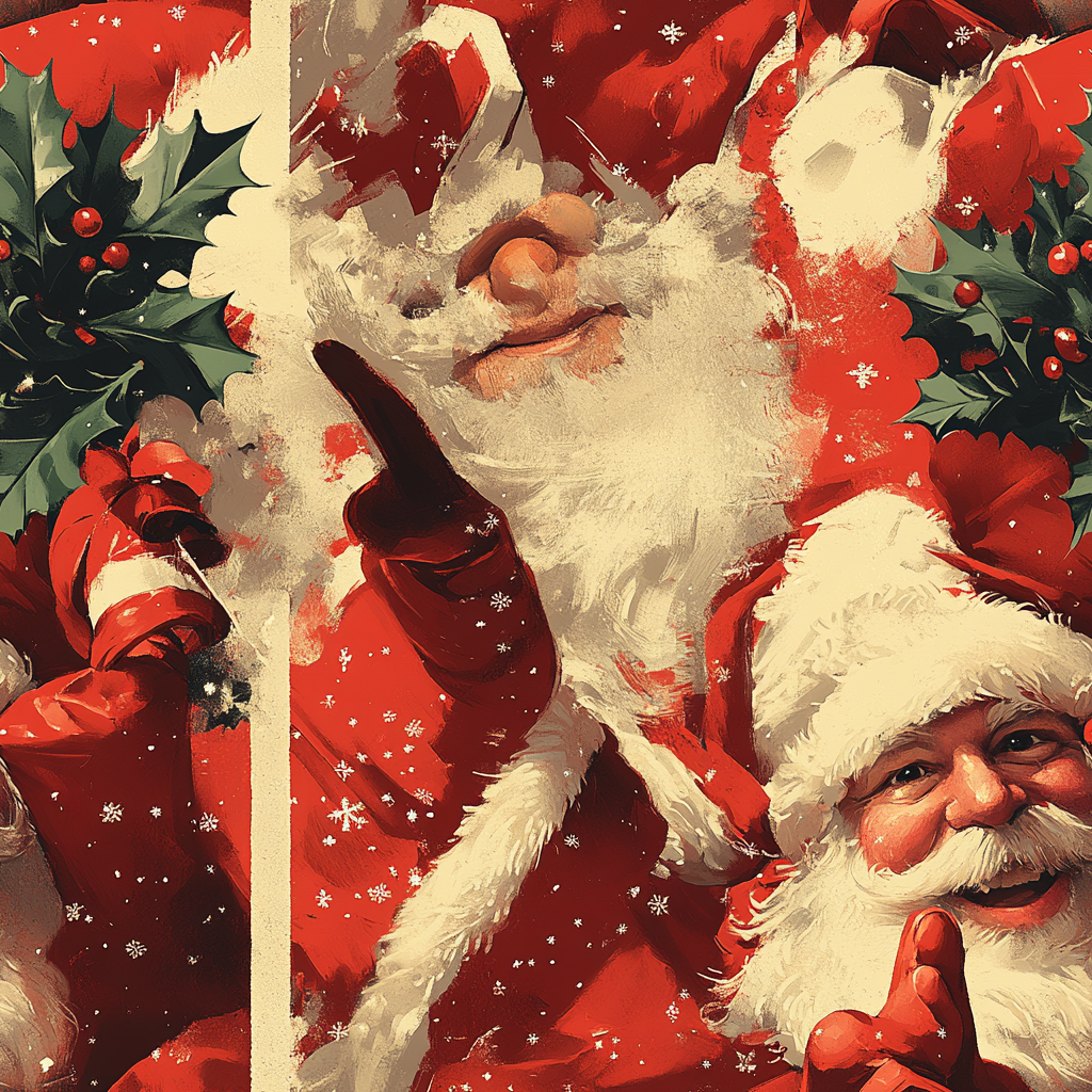 Santa's Cheeky Christmas Wrapping Paper Design