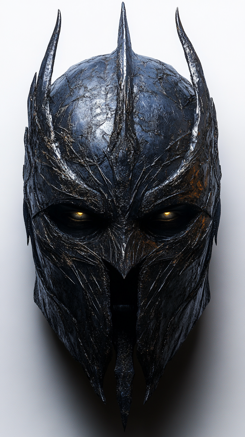 Sauron helmet from Lord of the Rings movie, detailed.