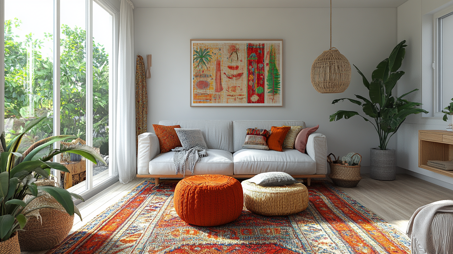 Scandi Boho Living Room Fusion Design Concept