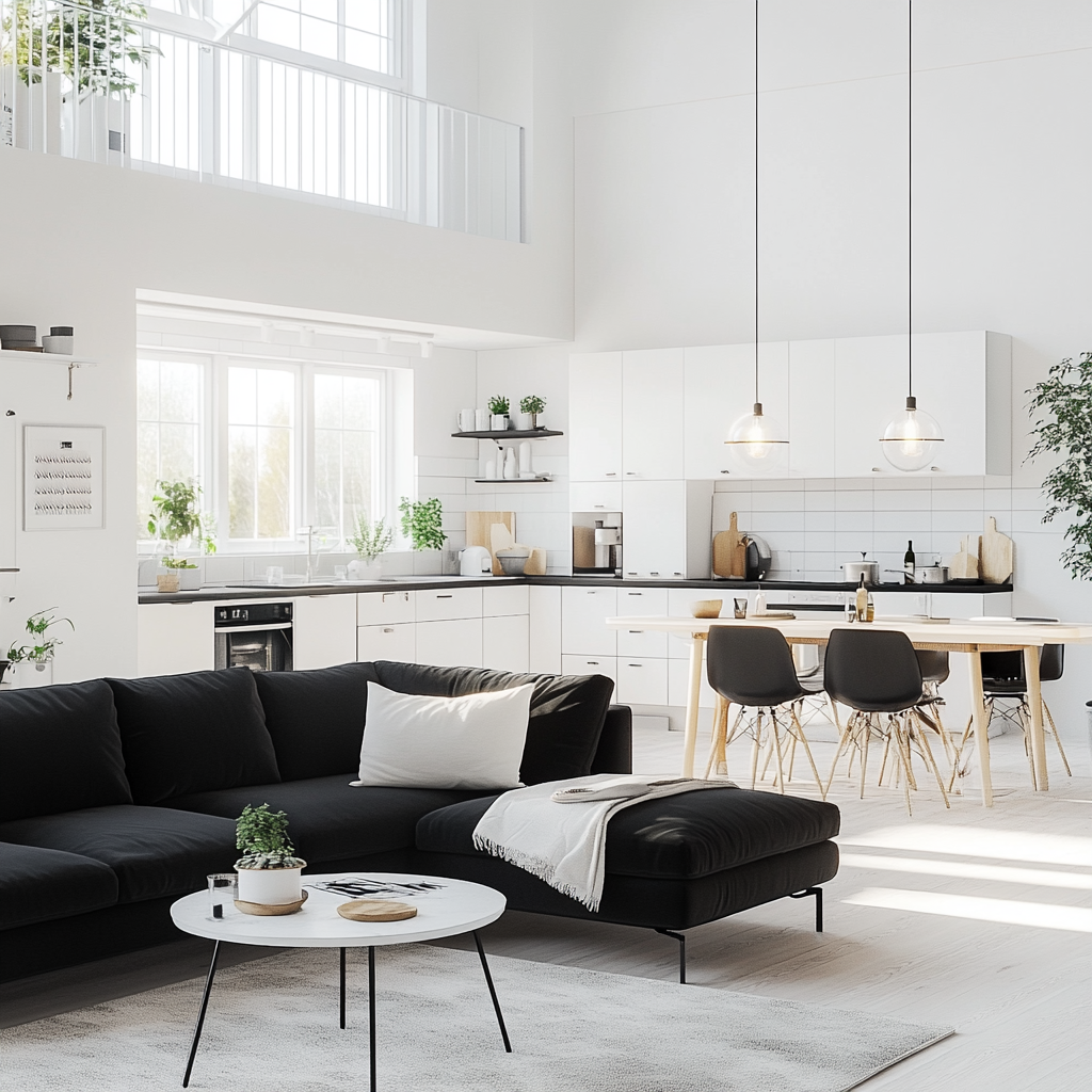 Scandinavian design encourages open plan with versatile spaces.