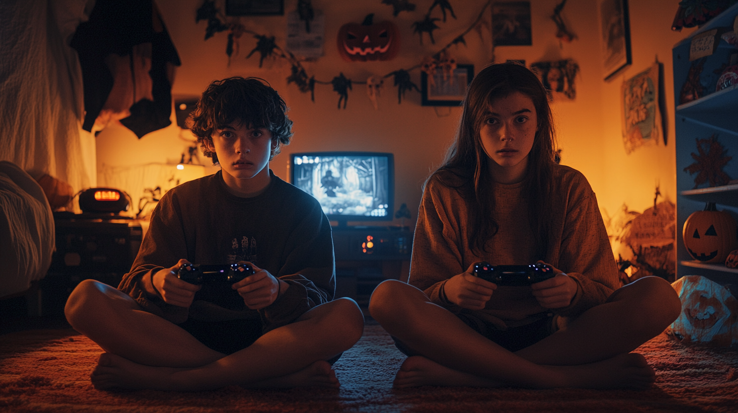 Scared Teens Playing Horror Game on PlayStation 5