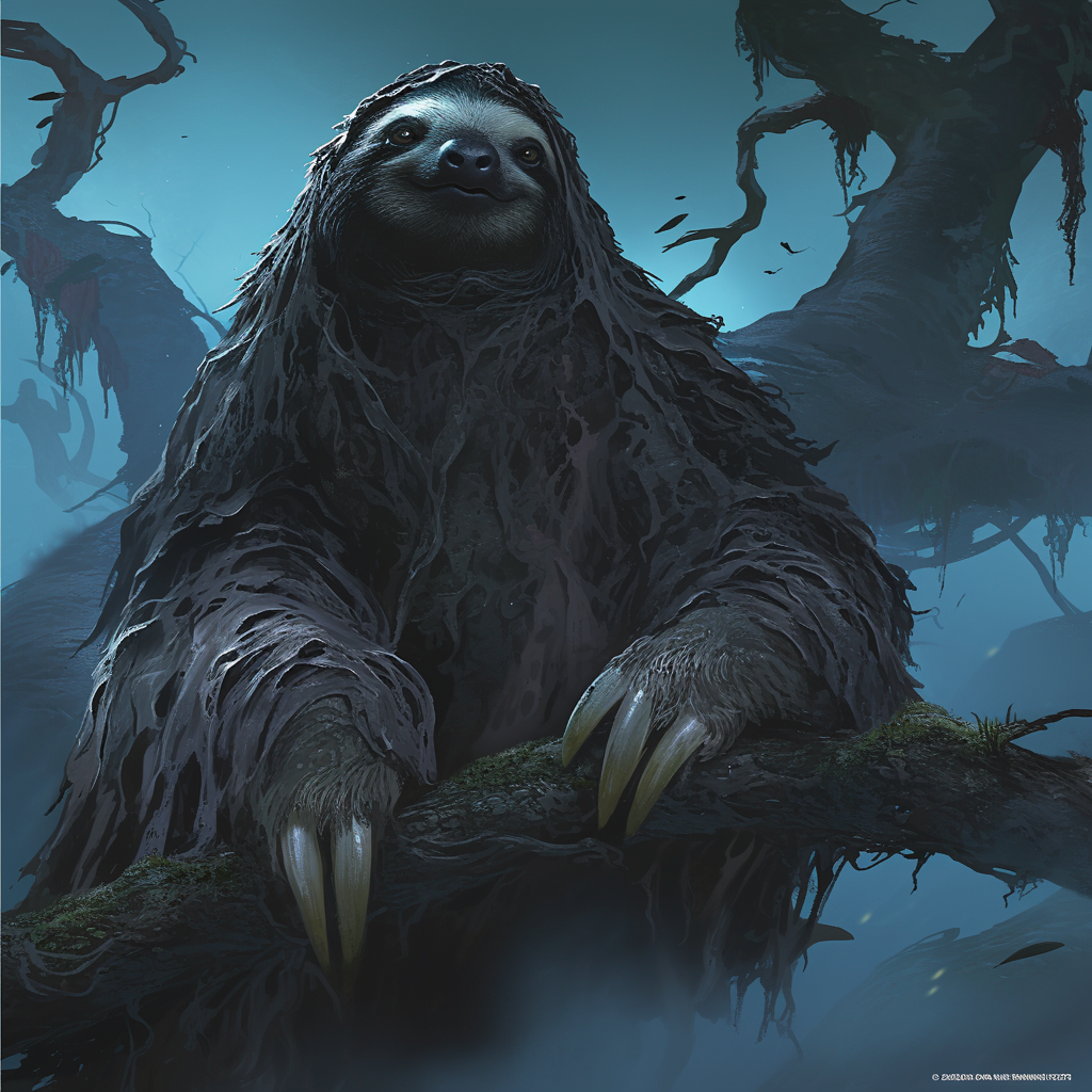 Scary Sloth: Haunting Forest with Eerie Headphones