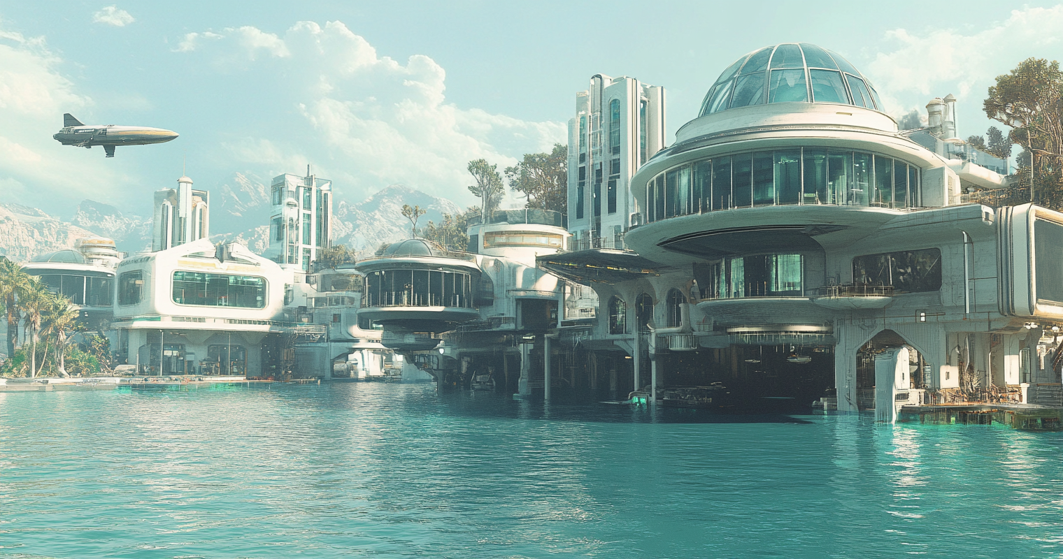 Sci-fi Waterborne City Esadale Jungles Ocean Trenches Riches