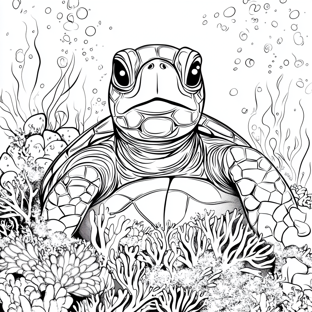 Sea turtle cartoon design with no back fins.