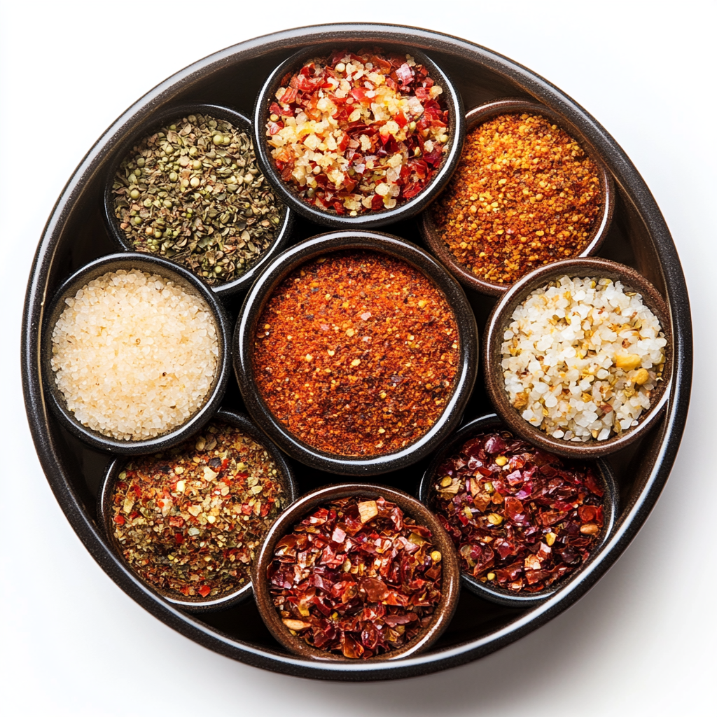 Seasonings for Tasty Flavors on White Background