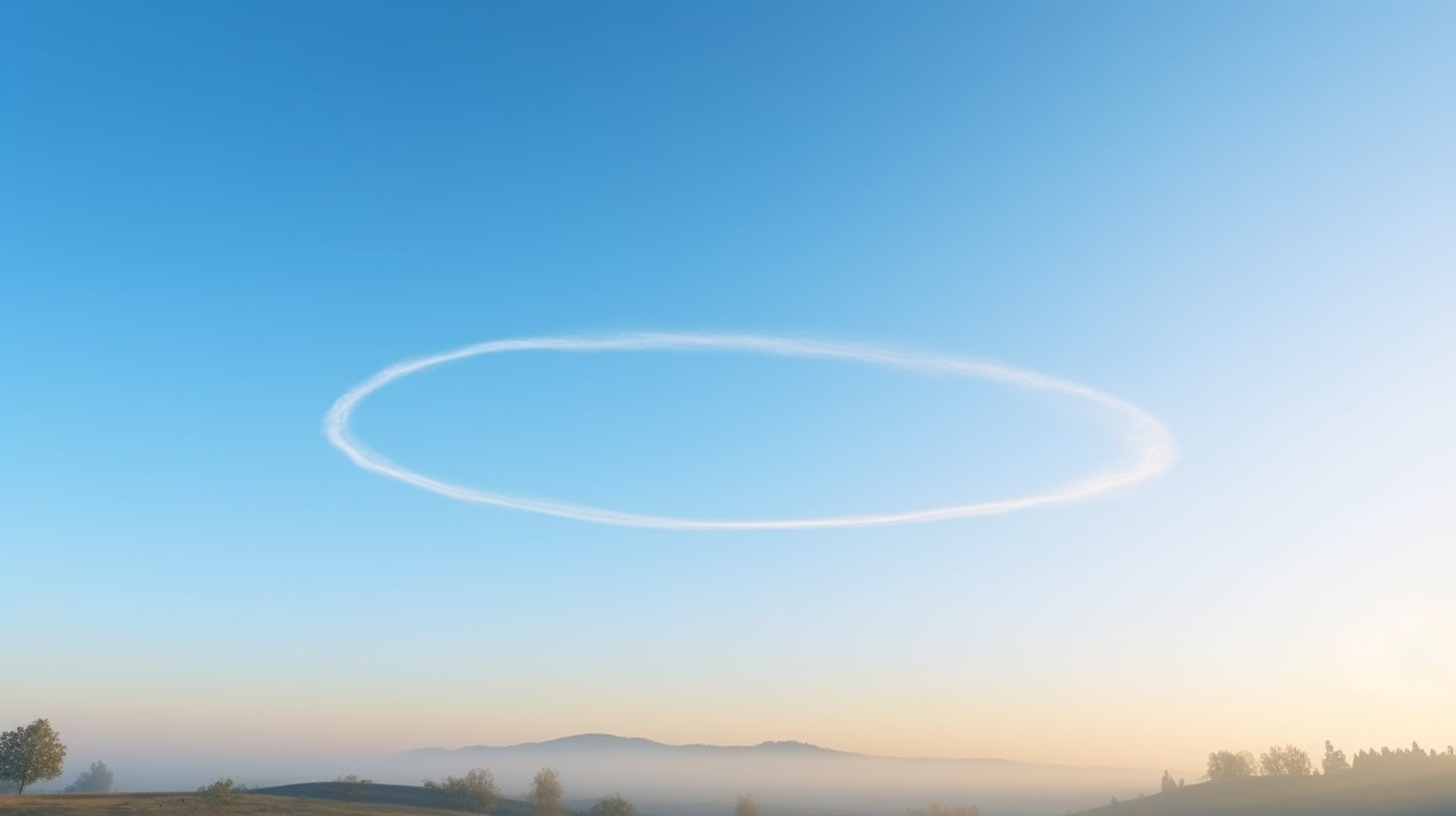 Semi-transparent cirrostratus cloud in pale blue sky.