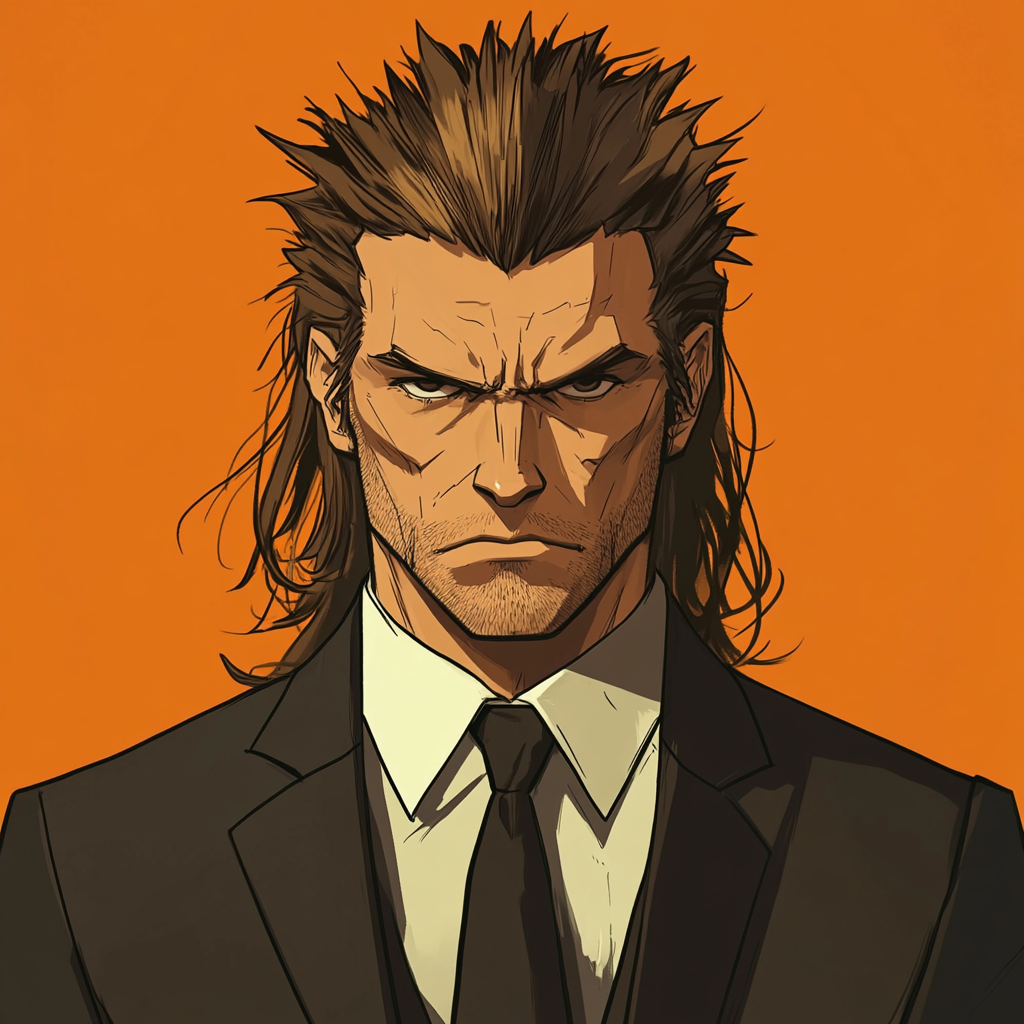 Serious man with spiky hair in suit