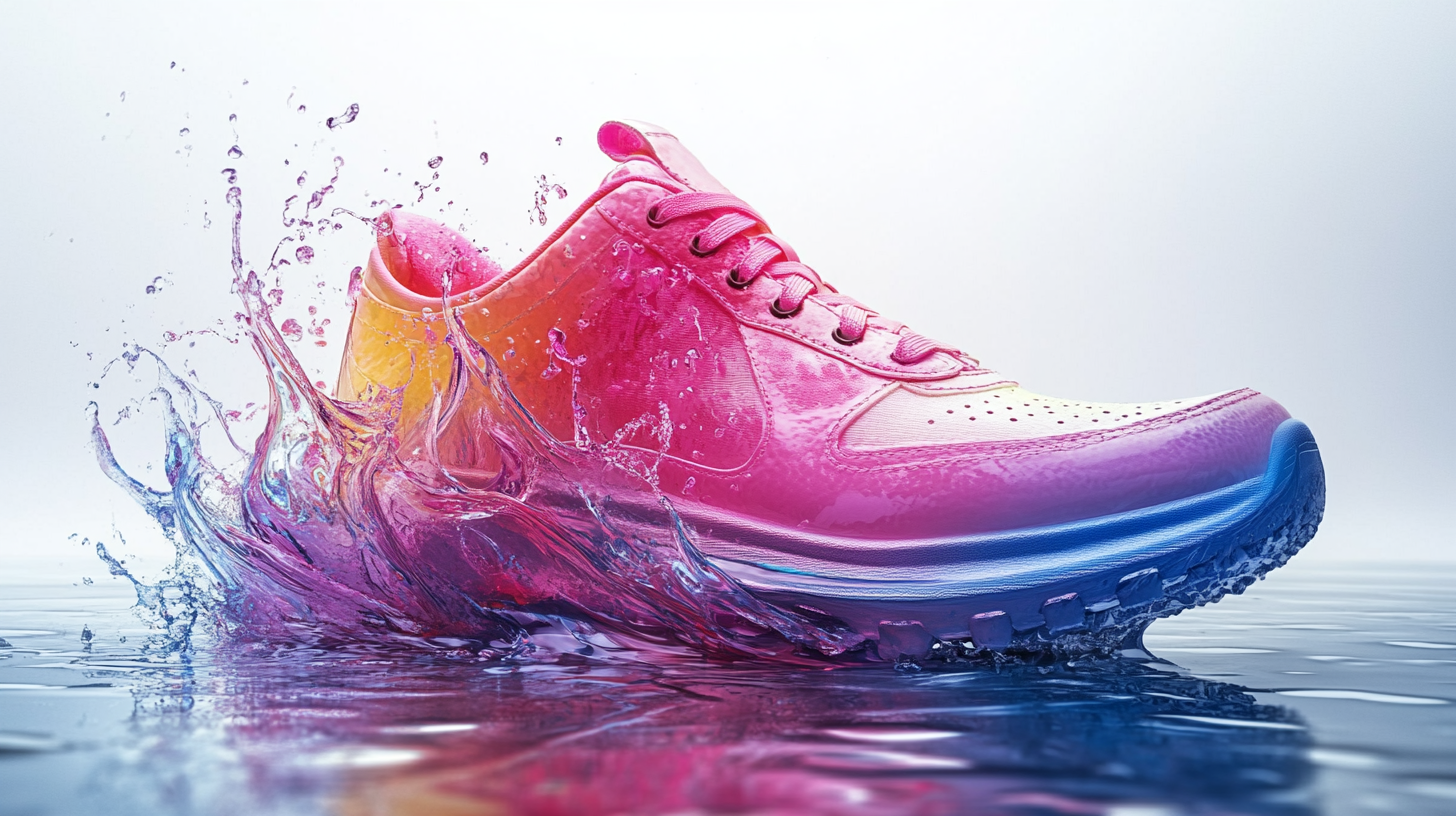 Shuja sneaker immersed in holochromatic celestial glam paint swirls.