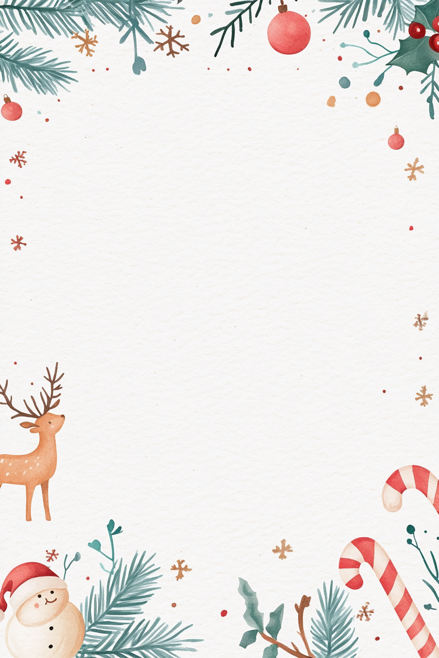 Simple Christmas-themed letterhead template with border design.