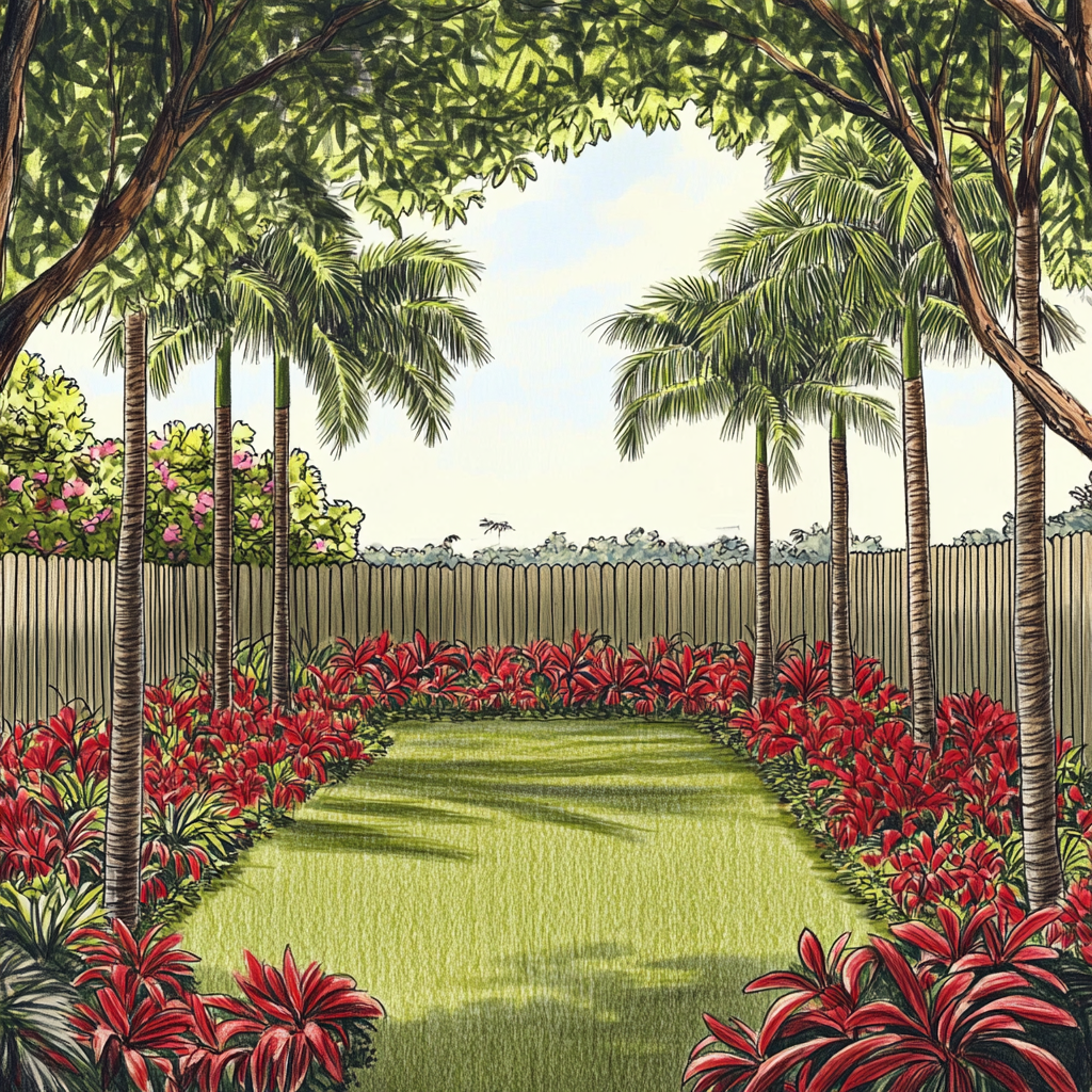 Simple Lush Miami Backyard Landscape Design 