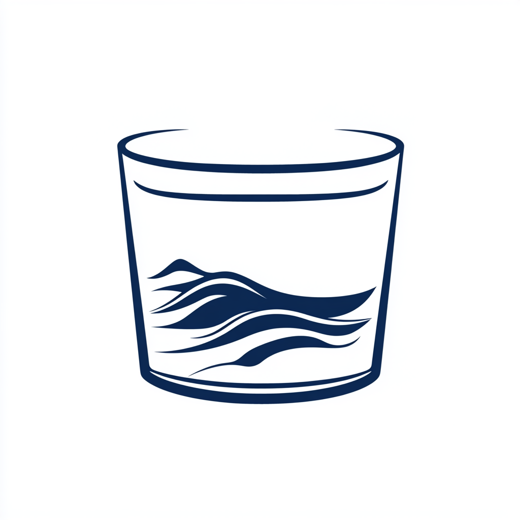 Simple blue line logo for glass company, refreshing design.