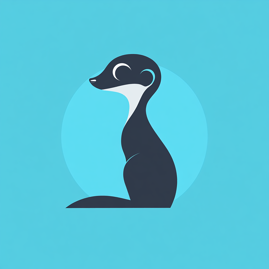 Simple logo for Meerkat HR with geometric meerkat silhouette.