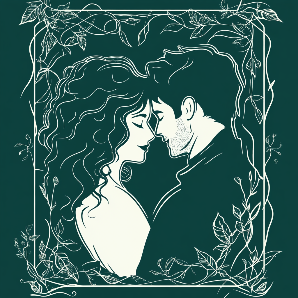 Simple vector design of couple on playing card.