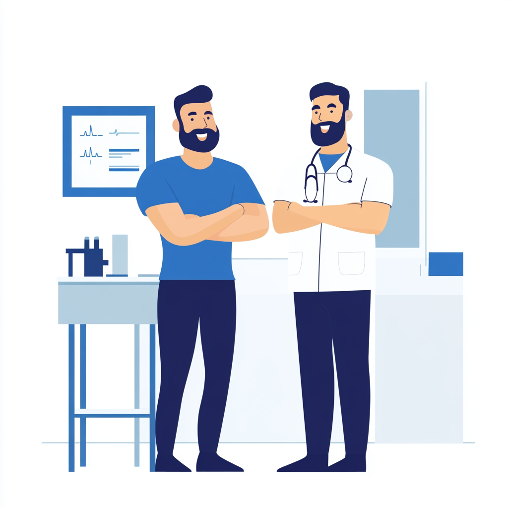 Simple vector illustration of nutritionist and health professional.