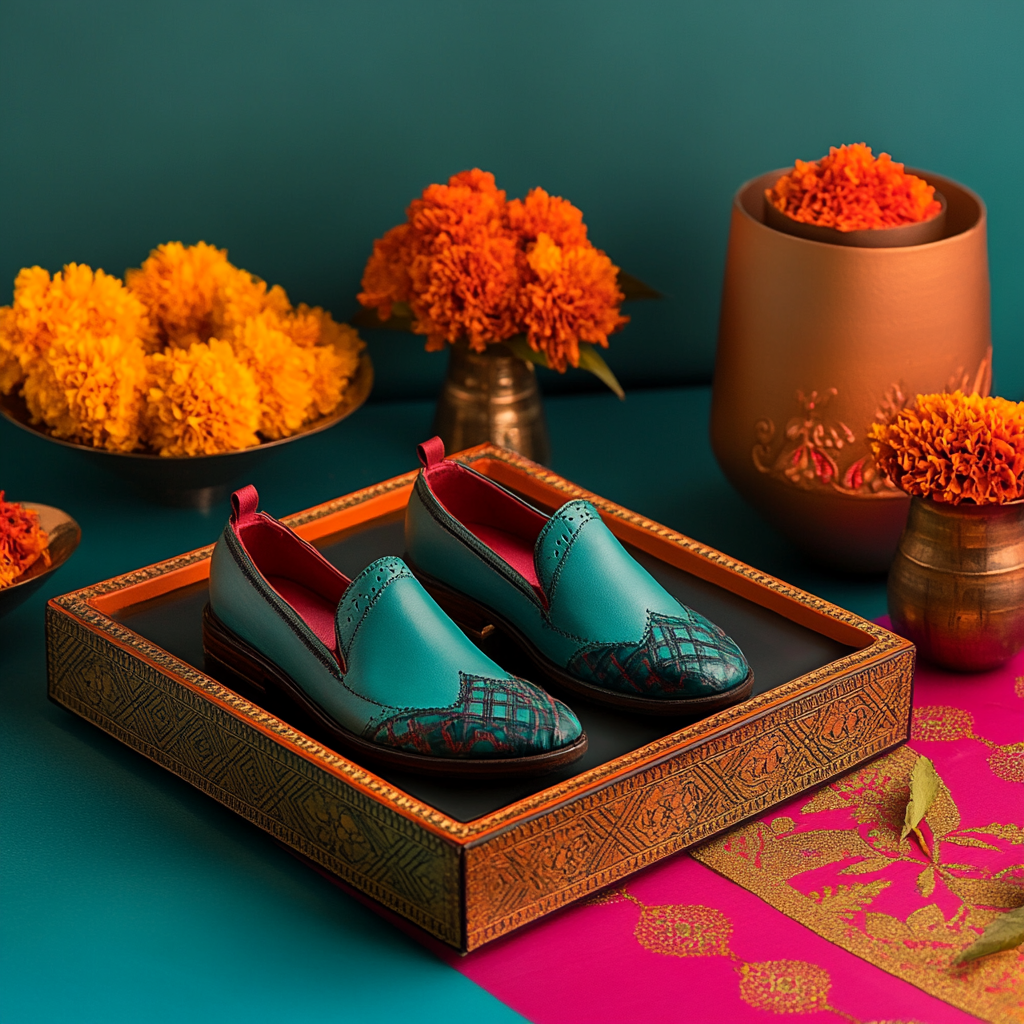 Sister Gifts Shoes at Modern Bhai Dooj Celebration