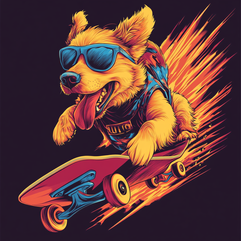 Skateboarding Dog: Cool and Adventurous