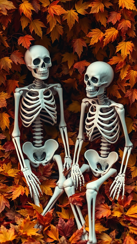 Skeletons in autumn leaves: Beauty in decay