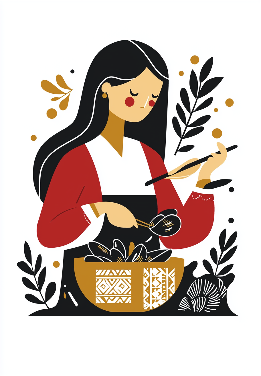 Slavic Saint Woman Cooking Mussels in Pot Icon